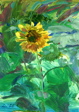 Congrats to Julia Gersen of Longfellow Books, who won this beautiful original plein air sunflower painting by Lori McElrath-Eslick. Be sure to subscribe to be entered in future drawings.