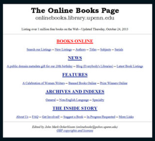 Online Books Page Links Millions of Books