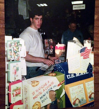 Agent Steven Malk as a teenager working in his parents' bookstore.