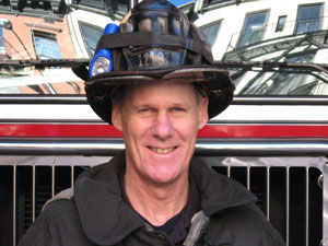 Tim Hoppey, author of The Good Fire Helmet, served as a firefighter for 27 years.